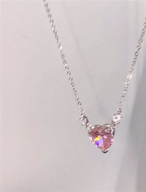 Pink diamond heart necklace | Aksesuarlar, Pembe, Takı