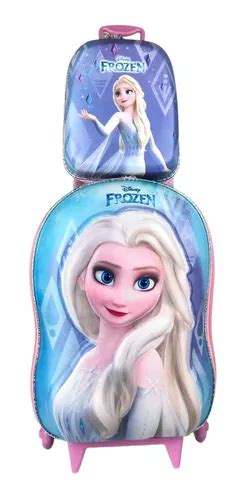 Mochila Escolar Frozen Elsa Lancheira Maxtoy 3d Rodinhas Frete grátis