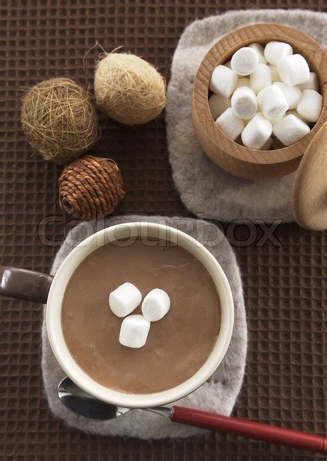 Mug Of Hot Chocolate With Marshmallows Stock Photo Colourbox