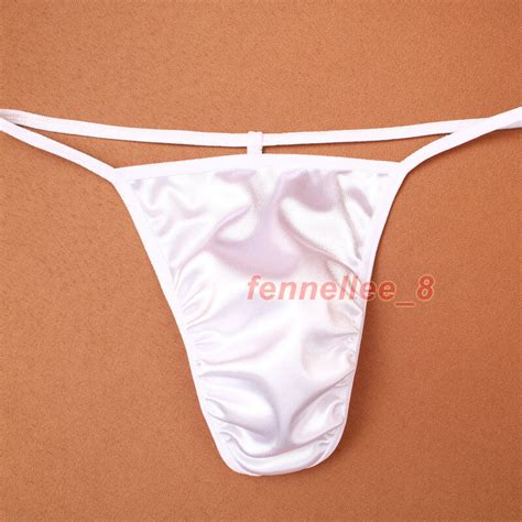 Men Sexy Silky Satin T Back Pouch Bikini Briefs Panties Thong G String Underwear EBay