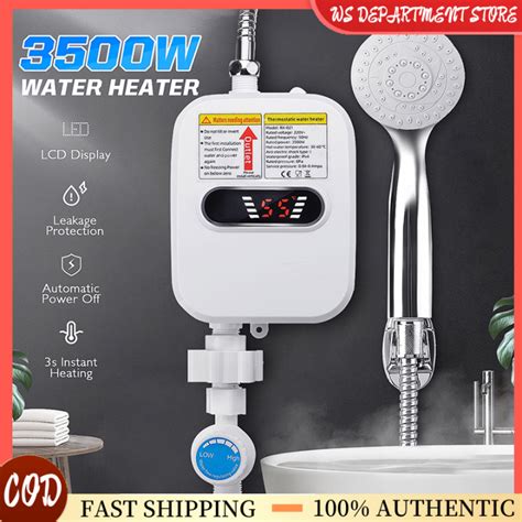 W V Led Instant Electric Water Heater Hot Instantaneous Shower Heater Shower Head