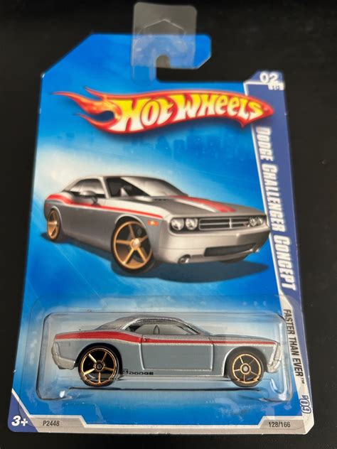 Hot Wheels Dodge Challenger Concept Silver With Gold Wheels 2009 Faster Than Ever Long Card Hard