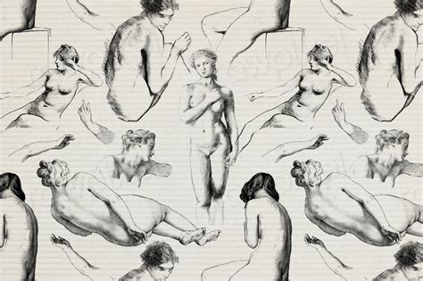 Female Nude Patterned Background Illustration Premium Photo Rawpixel