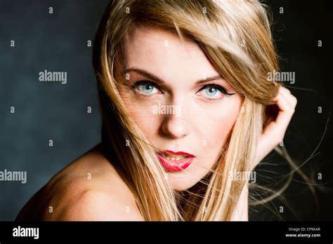 Blonde Model Beauty Headshot Stock Photo Alamy