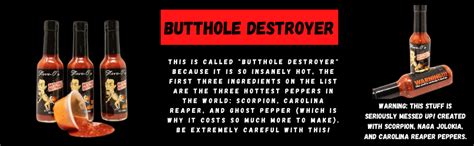 Amazon Steve O S Butthole Destroyer Hot Sauce With Garlic And Scorpion Naga Jolokia