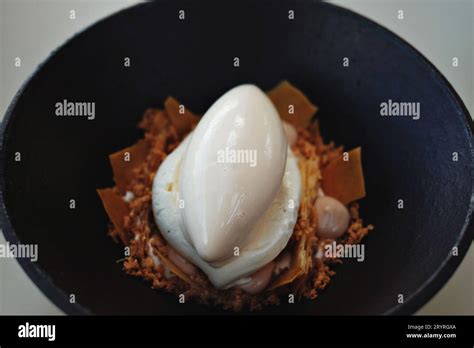 Crème Caramel Vs Mille Feuille Deconstructed Dessert In A Black