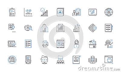 Information Organizing System Line Icons Collection Sorting