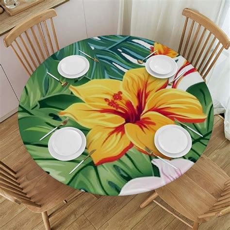 Creowell Hawaiian Luau Tablecloths Tropical Palm Leaves Table Cloth