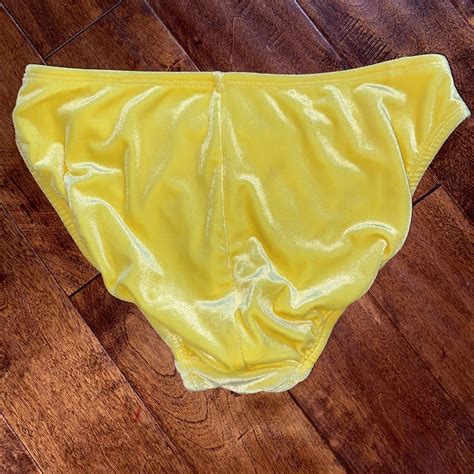 Vintage Bikini Small 1970s Velvet Yellow Jamyes Bra Gem