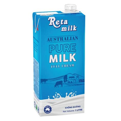 Sữa Tươi Tiệt Trùng Reta Milk Nguyên Kem Không Đường Hộp 1L