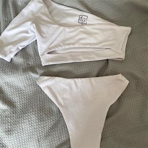 Oh Polly White Cut Out Bikini Not Worn Out Bottom Depop
