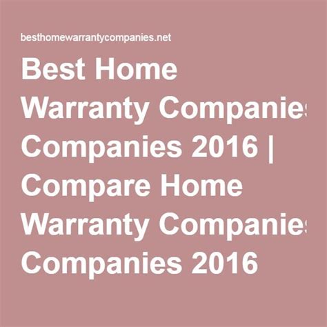 Compare Home Warranty Companies 2016 Home Warranty Companies Home