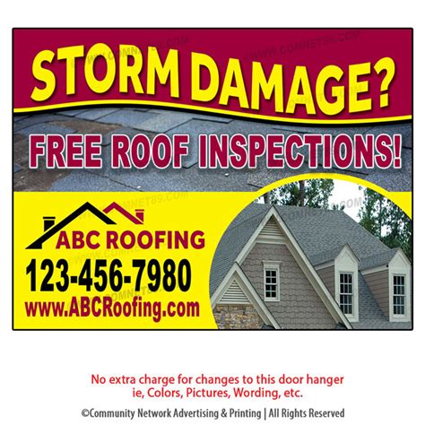 Storm Damage Roofing Yard Sign | 18" x 24" | 12" x 18"