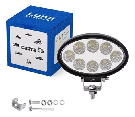 Kit Refletor Lumin Rio Farol W Oval Cor Da Carca A Preto Cor Da Luz