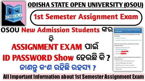 Osou New Admission Students Assignment Exam Osou