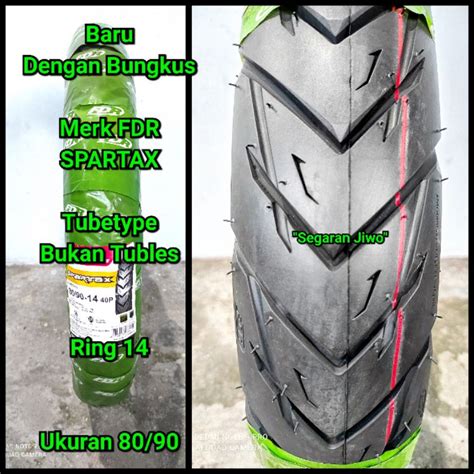 Jual Ban Motor Matic Ring 14 Ukuran 80 90 Merk FDR Spartax Ban Depan