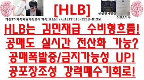 주식투자 Hlbhlb는 김민재급 수비형흐름공매도 실시간 전산화 가능공매폭발중금지가능성 Up공포장조성 강력매수