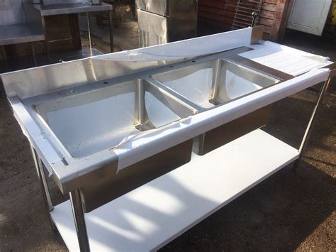 Stainless Steel Commercial Sink With Double Bowls Used Rational