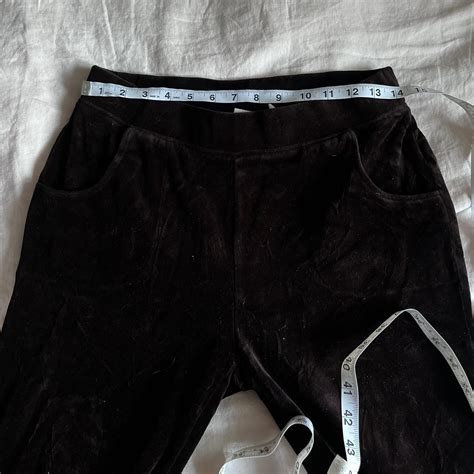 Brown velvet straight leg sweatpants Never worn - Depop