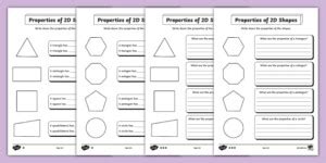 Year Properties Of D Shapes Differentiated Worksheet Twinkl