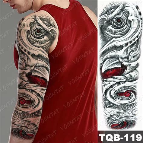 Whirling Abyss Sleeve Tattoo - Sketch Art - OMG Temporary Tattoos