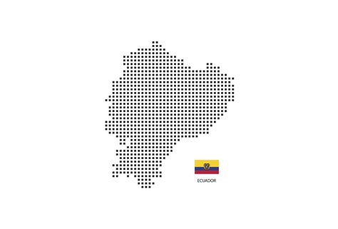 Mapa Pontilhado De Pixel Quadrado Vetorial Do Equador Isolado No Fundo