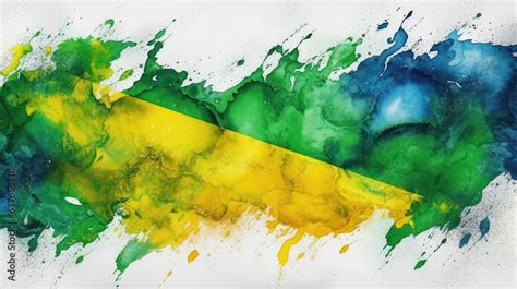 drawing   modern painted  stylized brazilian flag independence