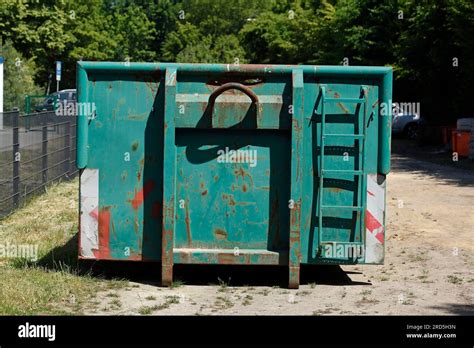 Green Skip With Plant Waste Waste Container Germany Stock Photo Alamy