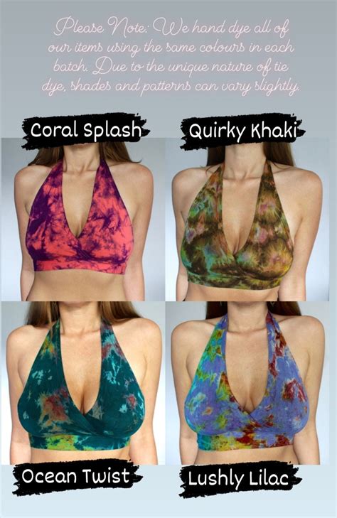 Lilac Tie Dye Cotton Halter Bra Hot Yoga Crop Top Bralet Etsy