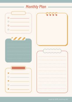monthly plan templatedigital printable   teaching lab