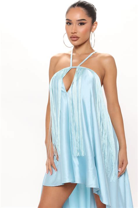 Chasing Waterfalls Satin Maxi Dress Blue Fashion Nova Dresses