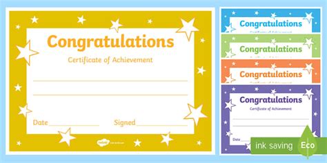 outstanding achievement award template collection