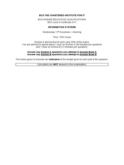 BCS Certificate IS Past Paper 2020 Nov | PDF