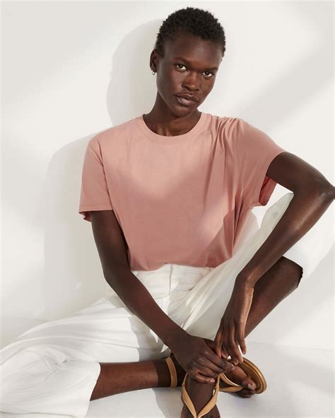 The Organic Cotton Box Cut Tee Light Rose Everlane