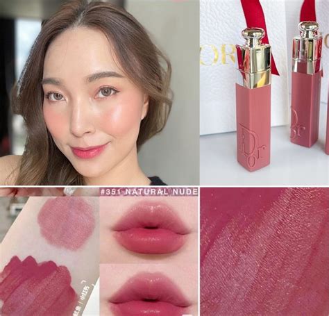 ลป Dior Addict Lip Tint No Transfer Lip Tint 5ml No 351 Natural Nude ชมพสายหวาน โทนนารก