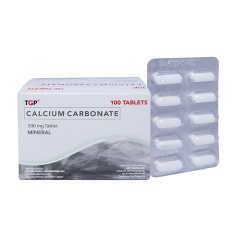 Tgp Calcium Carbonate 500mg Tablet 10 Pcs Per Pack Lazada Ph