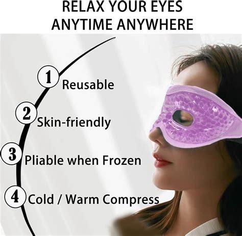 Reusable Gel Cooling Eye Mask for Dry Eyes, Puffy Eyes, Headache Relief - Purple