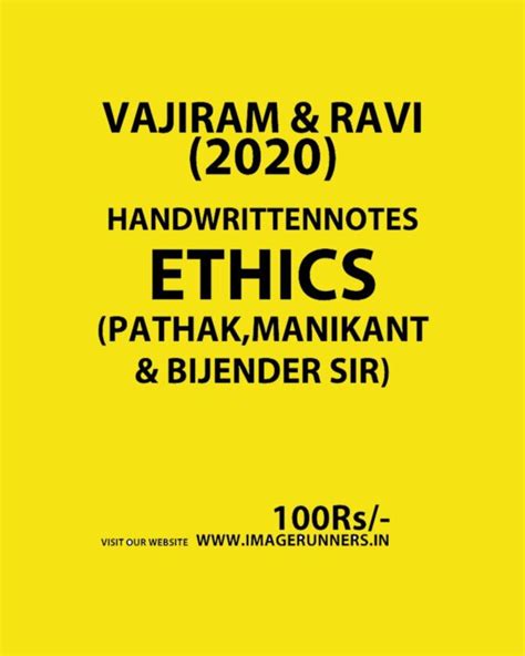 Vajiram And Ravi Handwritten Notes Ethics 2020 Imagerunners