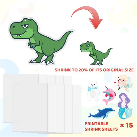 petdcheb 15 Sheets Printable Shrink Sheets Plastic A4 Size Printable