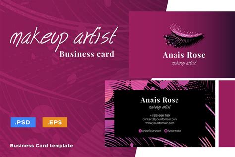 Free Makeup Artist Business Card Templates Graphic Cloud