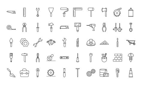 Tool Repair And Construction Icon Collection 1254873 Vector Art At Vecteezy