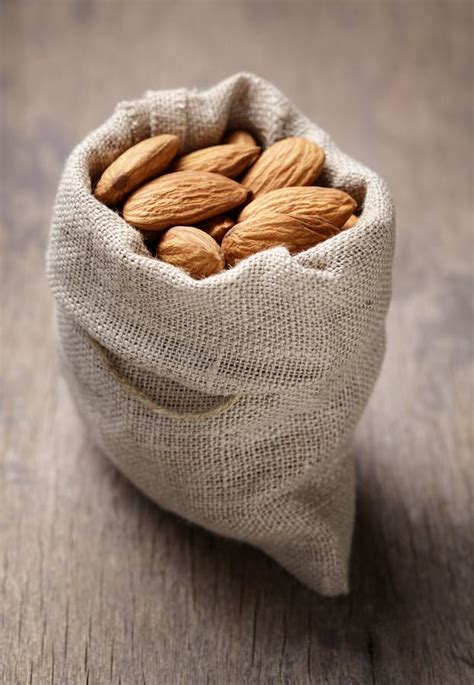 Small Sack Bag Full Of Dried Almond Nuts Stock Photo Image Of Nature