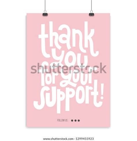 Thank You Your Support Poster Template Stock Vector Royalty Free