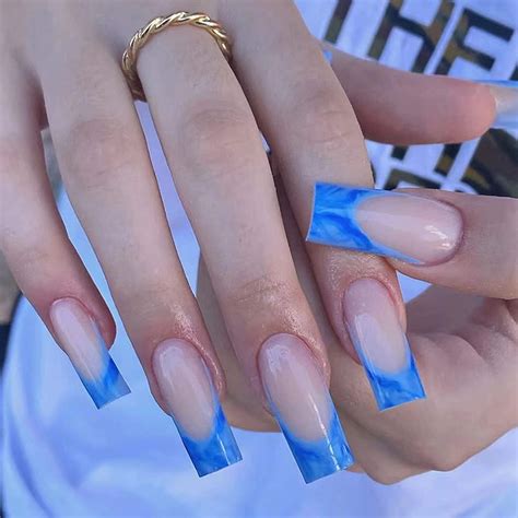 Press On Nails Long Coffin Fake Nails Ballerina Ombre Acrylic Nails