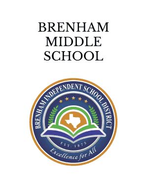 Fillable Online brenham middle school - Brenham ISD Fax Email Print ...