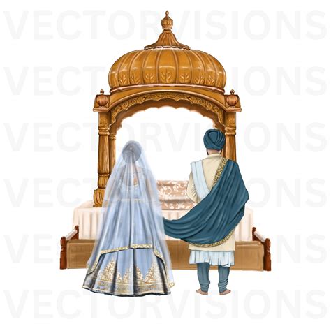 Punjabi Couple Clipart, Punjabi Wedding Clipart, Punjabi Wedding