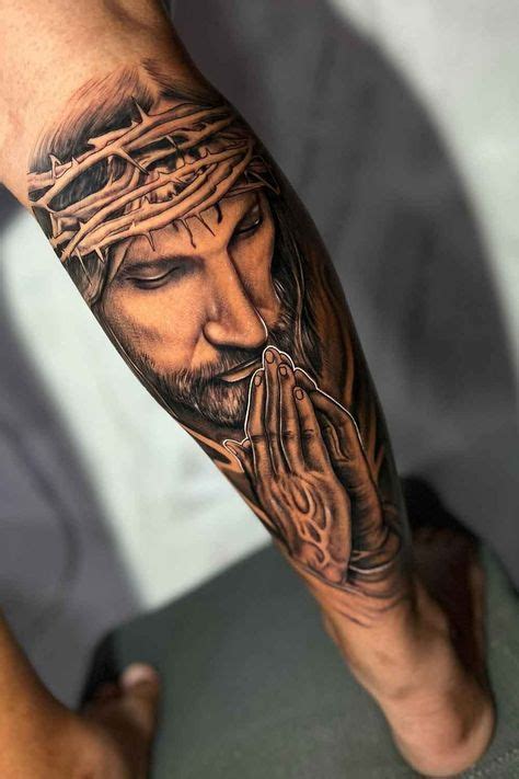 Tatuagem Religiosa Na Perna - Tatuagem De Cristo Na Perna