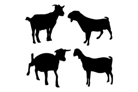 Beautiful Black Goat Silhouette Graphic by Lal Mia · Creative Fabrica