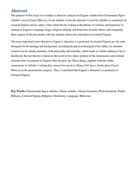 SOLUTION: Papa eugene analysis - Studypool