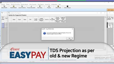 4 Simple Steps For Tds Projection In Easypay As Per Old Regime And New